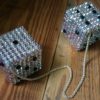 Swarovski Crystal - Car Dice Colors: Light Amethyst Aurora Borealis & Jet Black