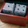 Swarovski Crystal - Car Dice Colors: Light Amethyst Aurora Borealis & Jet Black