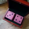 Swarovski Crystal Car Dice - Rose & Jet Black