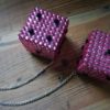 Swarovski Crystal Car Dice - Rose & Jet Black