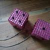 Swarovski Crystal Car Dice - Rose & Jet Black