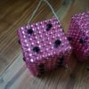 Swarovski Crystal Car Dice - Rose & Jet Black