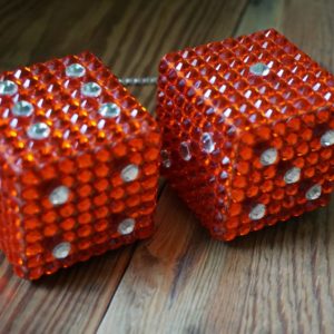 Swarovski Crystal Car Dice - Hyacinth & Crystal