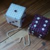 Swarovski Crystal Dice - Amethyst & White Opal w/ Offset