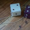 Swarovski Crystal Dice - Amethyst & White Opal w/ Offset