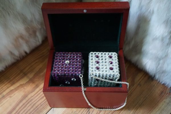 Swarovski Crystal Dice - Amethyst & Crystal