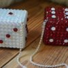 Swarovski Crystal Dice - Siam & White Opal w/ Offset