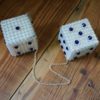 Swarovski Crystal Dice - White Opal & Cobalt