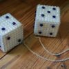 Swarovski Crystal Dice - White Opal & Cobalt