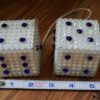 Swarovski Crystal Dice - White Opal & Cobalt