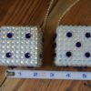 Swarovski Crystal Dice - White Opal & Cobalt