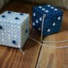 Swarovski Crystal Dice - Capri Blue & White Opal